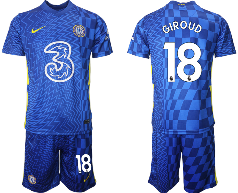 Men 2021-2022 Club Chelsea FC home blue #18 Nike Soccer Jerseys
